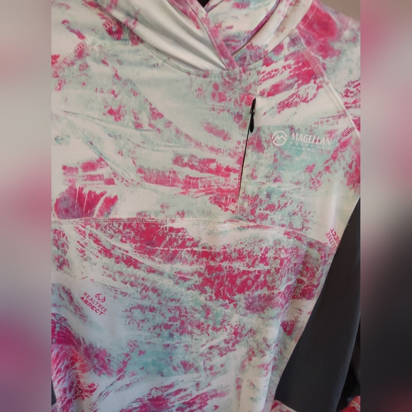 Magellan Outdoors Pink and White Boyfriend Fit Pullover - Picture 5 of 11